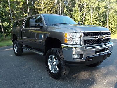 12 chevy silverado 2500hd duramax diesel 7.5" rough country lift black leather