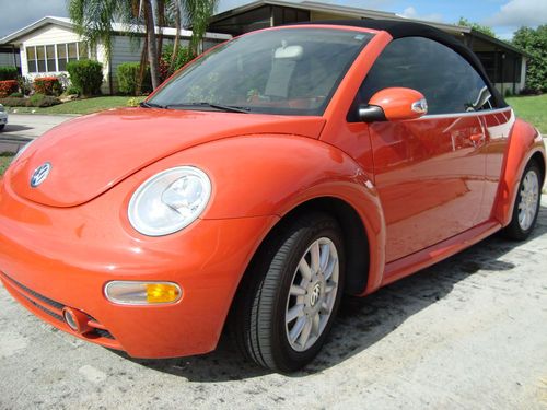 2004 volkswagen beetle gls convertible 2-door 2.0l, red, tan interior,34k miles!
