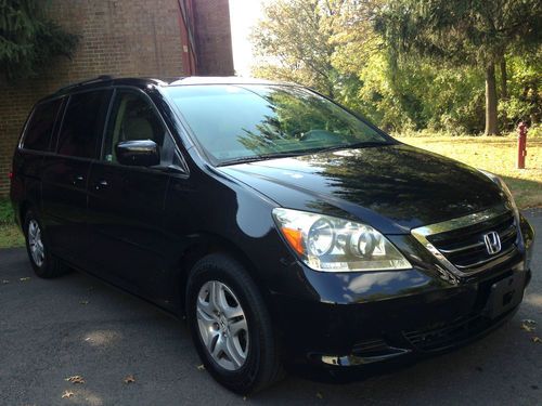 2007 honda odyssey ex-l 3.5l black tv/dvd loaded leather one owner clean carfax