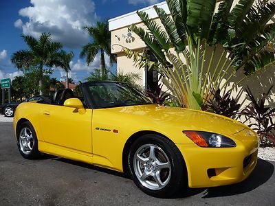 2001 honda s2000 spa yellow pearl 6 spd leather 100% stock well cared for