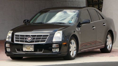 2008 cadillac sts luxury premium sedan jet black  with black interior no reserve