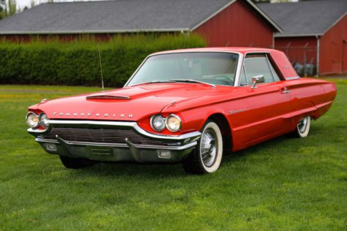 Beautiful! red 1964 ford thunderbird 132k 390 v8 a/c garage kept for 10 years