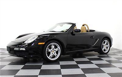 Convertible black/beige 08 boxster roadster 22k miles 5 speed manual trans heate