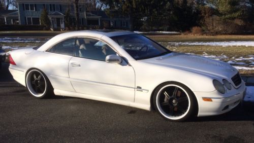 No reserve custom white cl500 mercedes benz with color match wheels as-is w215