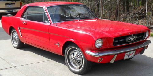 1965 red ford mustang standard 6-cyl 3-speed garage kept smooth running classic
