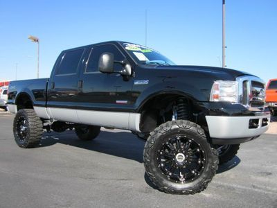 2006 ford f-250 super duty xlt crew cab diesel 4x4 lifted truck low miles-nice!!