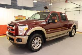 2012 ford f250 crew king ranch 4x4 sunroof navigation diesel red heated leather