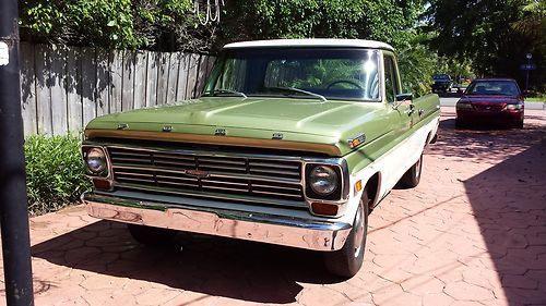 1970 ford f100 pickup truck long bed v6, 4-speed manual transmission