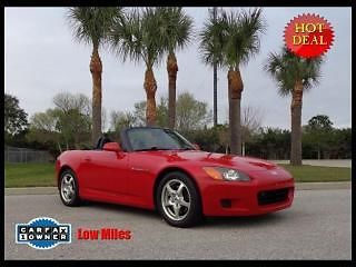 2003 honda s2000 convertible only 40k carfax certified 1 owner miles! hurry