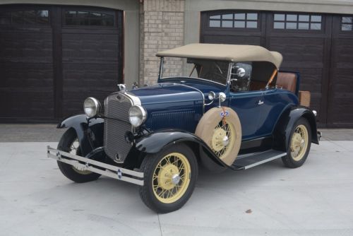 1930 ford model a deluxe roadster all steel dual side mounts fresh restoration