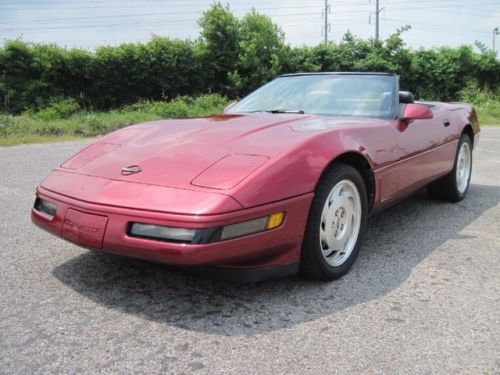 1989 chevy corvette convertible v8 automatic firethorn red black leather
