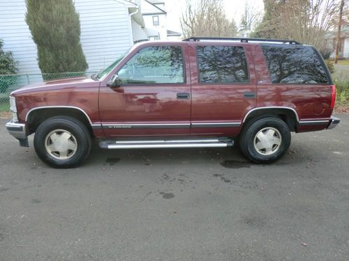 1998 chevy tahoe 4 door ls 4x4 burgundy red runs &amp; drives v8 5.4l new tires