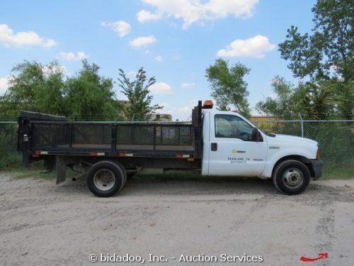 2006 Ford F350XL 12' Flatbed Stakebody Pickup Truck 6.0L Powerstroke Diesel Lift, image 3