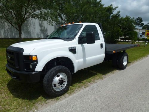 2008 ford f350 xl dually 89k 4x4 v10 6 speed manual flatbed truck pickup work