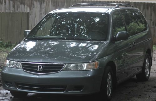 2002 honda odyssey ex-l 7-passenger mini van; charcoal grey; leather seats