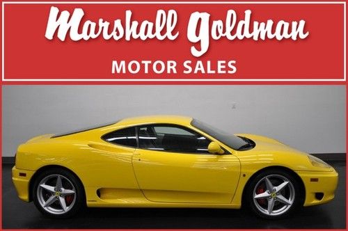 1999 ferrari 360 modena f1 coupe yellow black leather serviced only 20,333 miles