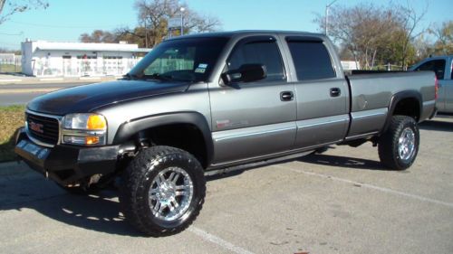 2002 gmc 2500 crew cab duramax chevy long bed sle diesel tires/wheels sharp rig