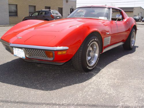 1972 corvette t-top coupe fully loaded numbers match l48 auto red deluxe saddle