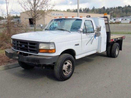 Ford f-450 flatbed pickup truck dually w/ storage box &amp; arrow board bidadoo