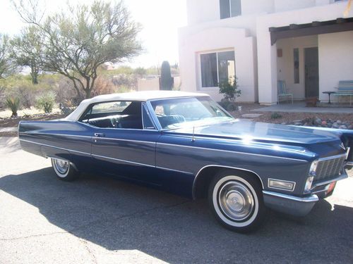 1968 cadillac deville convertible blue with white top fantastic desert car