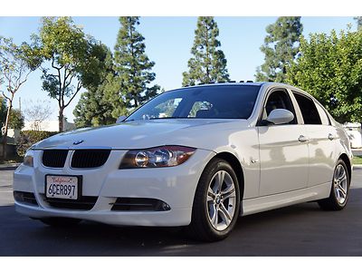 2008 bmw 328i white sedan automatic cd tint leather clean carfax low reserve