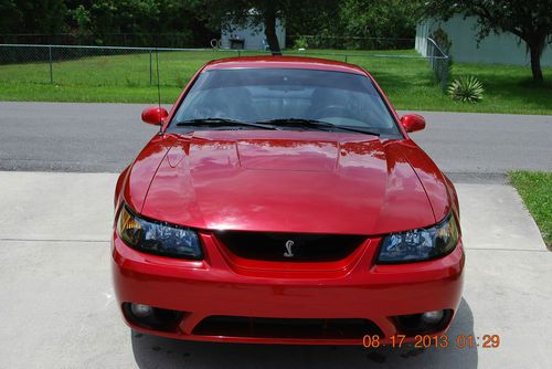 For sale is a red 2001 mustang cobra with low miles and in mint condition,