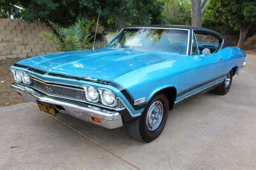 1968 chevrolet chevelle ss 396 #'s match. protecto plate, ac, automatic