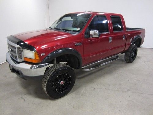 01 ford f250 xlt 4x4 crew shortbed 6.8l  v10 lifted great tires 80pics