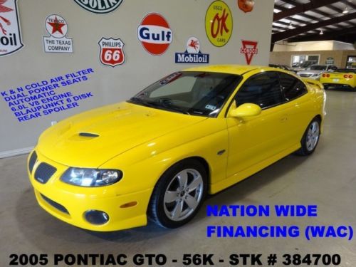 2005 gto,6.0l,automatic,c/a intake,leather,6 disk cd,17in whls,56k,we finance!!