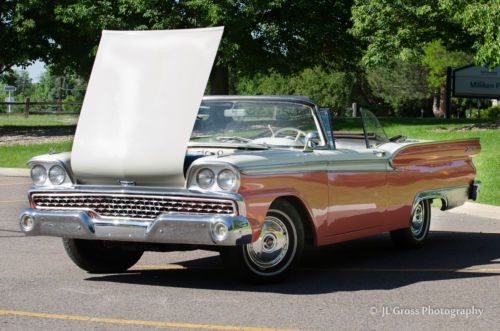 Ford fairlane 500 galaxie convertable white &amp; coral exceptional!