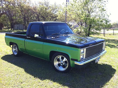 1982 chevrolet c10 synergy green &amp; black custom swb truck