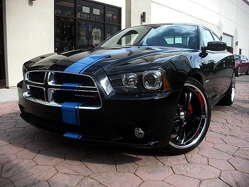 2012 dodge charger r/t max hemi 22" wheels &amp; tires mopar 12 look stripe nav rims