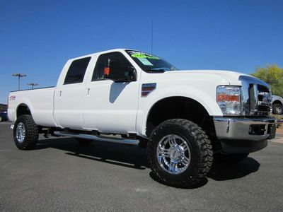 2010 ford f-350 lariat super duty crew cab diesel long bed 4x4 lifted truck~nice