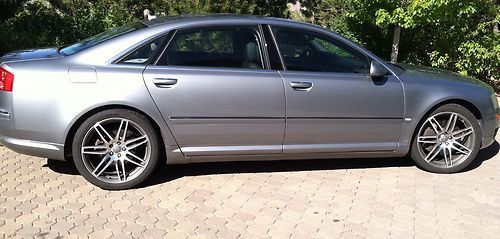 Audi a8 l sedan w/ autocheck history excellent silver w/black and wood grain int