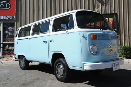 1978 volkswagon vw bus - baby blue &amp; white - wonderful condition 150k orig mile