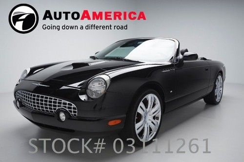 28k low miles ford thunderbird 2002 convertible black with black leather