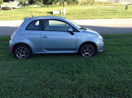 Fiat 500 sport  light blue, 2013, leather, 3535 miles, automatic, like new.