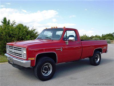 87 chevy c20 custom deluxe 4x4 355 v8 edelbrock hooker holly upgrades 350hp+