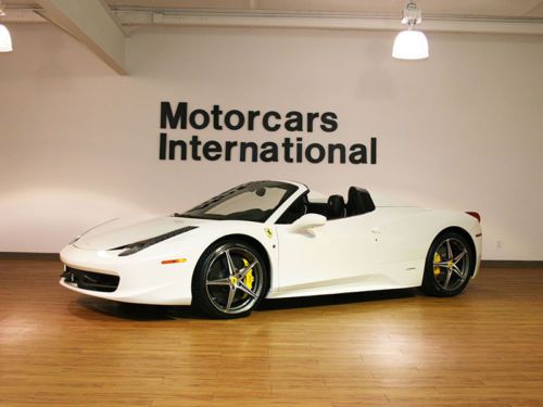 Hard to find white 458 spider with lots of options and only 430 miles!