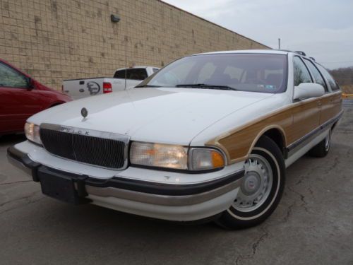 Buick roadmaster wagon 3rd row seating leather clean free autocheck no reserve
