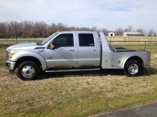 2012 ford f-450 4x4 crew cab lariat with western hauler bed - silver