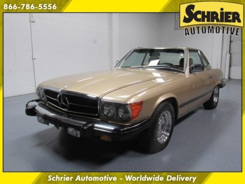 1985 mercedes-benz 380sl gold hard top soft top automatic sony cd player
