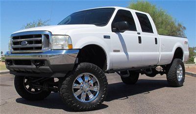 ***no reserve*** 2004 ford f350 lifted crew diesel 4x4 long bed - az clean!!!!