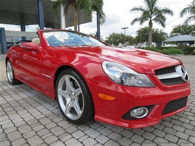Cpo sl mars red stone leather panoramic roof amg wheels keyless p-1 parktronic