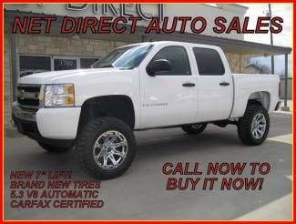 08 chevy 4wd new 7" lift new rims+tires 5.3 v8 stud! net direct auto texas