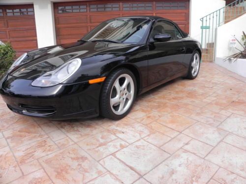 Must see!! 2000 black/black porsche 911 carrera cabriolet 2dr, convertible