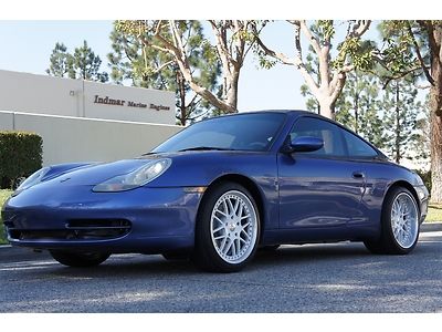 1999 porsche 911 carrera zenith blue 3.4l 6 spd leather 18" whls xenon low miles