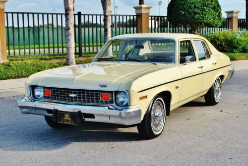 Pristine just 19,763 miles 1 owner 1974 chevrolet nova 6 cly auto all original.