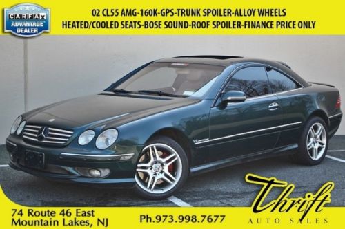 02 cl55 amg-160k-gps-heated/cooled seats-bose sound-roof spoiler