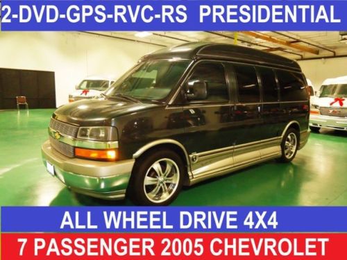 Awd first class presidential, 2dvd, gps,rvc,custom conversion van awd 4x4